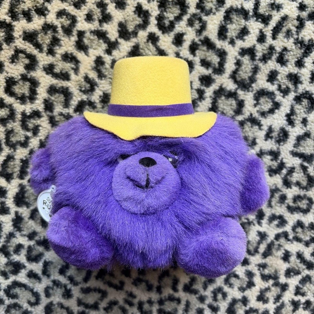 NWT 6" Russ Stuffed Stepping Out Plush Henry Purple Fuzzy/Yellow Hat #3260 VTG